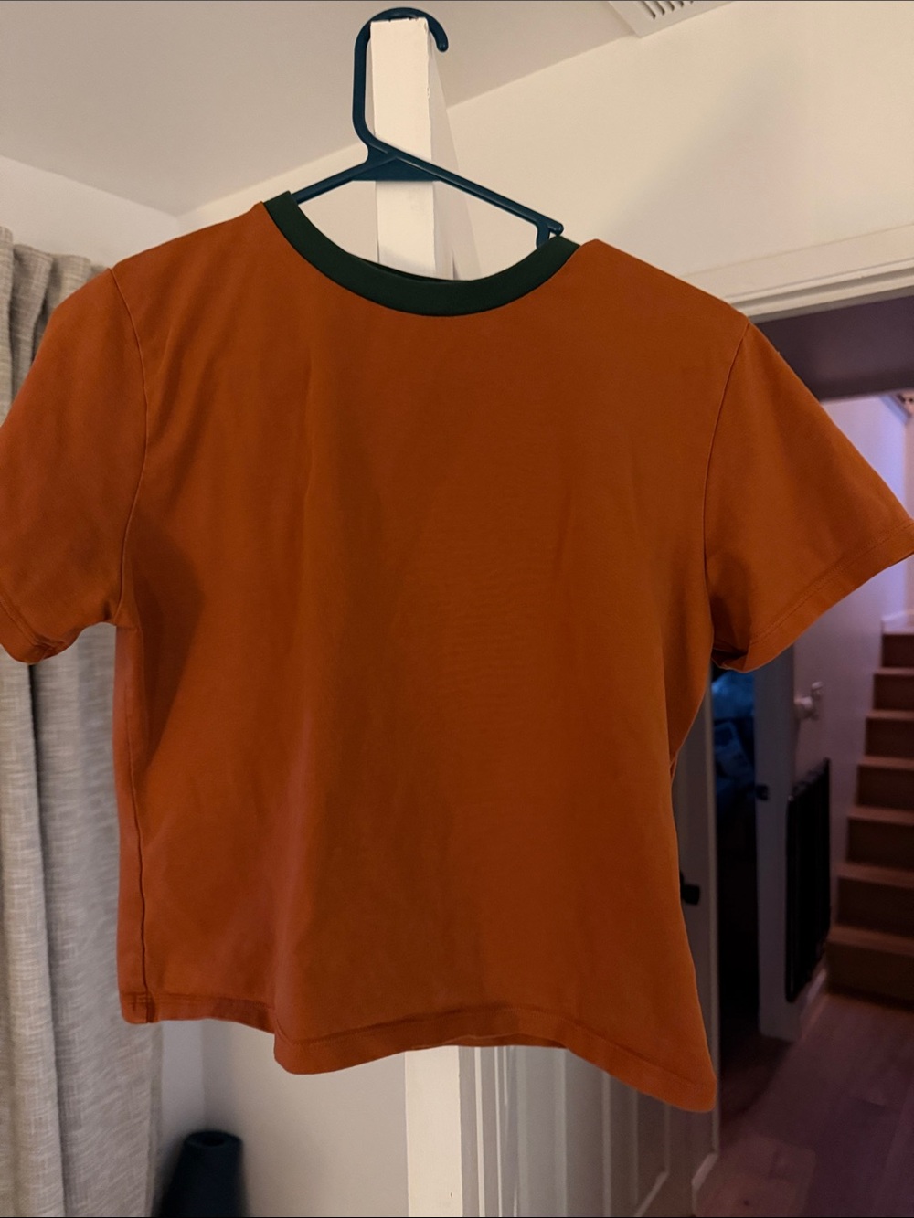 Levi's Gold Tab rust orange tee with forest green trim